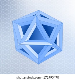 Abstract geometric shape with a light blue background
