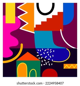Resumen de la ilustración vectorial de color de línea de forma geométrica.
