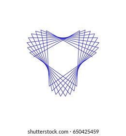Abstract geometric shape of lines. Isolated on white background. Vector outline illustration.
