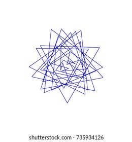 Abstract geometric shape of lines. Isolated on white background. Vector outline illustration.