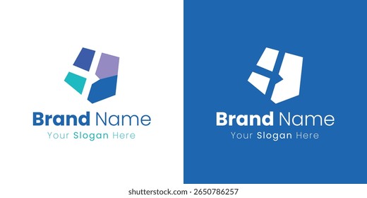 Abstract Geometric Shape Logo Design Featuring Interlocking Cubes For Brand Identity And Visual Recognition