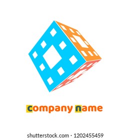 Abstract geometric shape. Minimal abstract emblem for company branding.