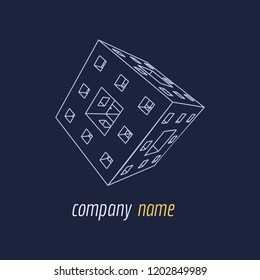 Abstract geometric shape. Minimal abstract emblem for company branding.