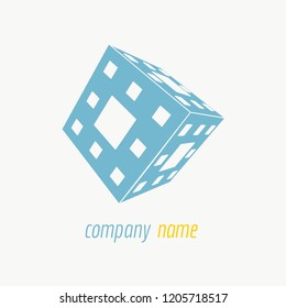 Abstract geometric shape. Minimal abstract emblem for company branding.