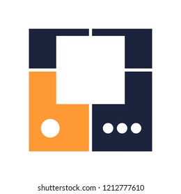 Abstract geometric shape. Minimal abstract emblem template for branding