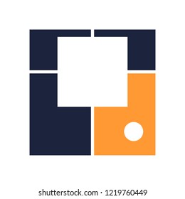 Abstract geometric shape. Minimal abstract emblem template for branding