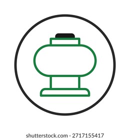 Una forma geométrica abstracta en un estilo minimalista presenta un círculo y líneas simples. Esta Ilustración vectorial es perfecta para su uso como ícono o elemento de diseño en proyectos creativos modernos, proporcionando