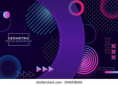 Resumen Forma geométrica Fondo moderno Azul oscuro con efecto brillante