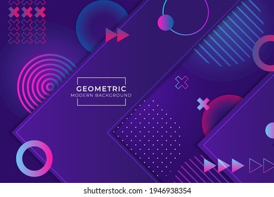 Resumen Forma geométrica Resplandor de fondo azul y rosa moderno en efecto oscuro