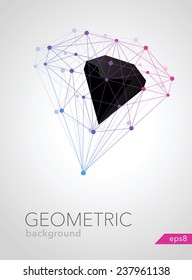 abstract geometric shape of molecular compounds vector