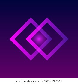 Abstract geometric shape on purple background. Vector illustration
