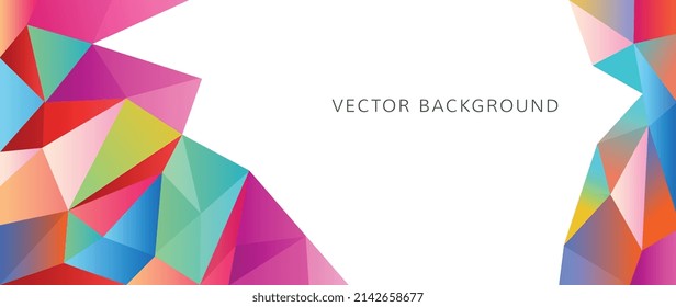 Abstract geometric shape on white background. Minimal style template with colorful shape, geometry triangle, polygon. Modern wallpaper design for brochure, presentation, banner, business, ads.