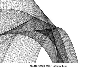 Abstract geometric shape on white background