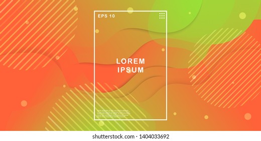 Abstract geometric shape with orange background. Wavy geometric background. Fluid gradient shapes composition. Applicable for Banners, Placards, Posters, Flyers. Eps10 Vector