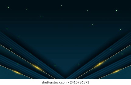 Abstract. Geometric shape overlab dark navy and gold modern background. light and shadow .Vector.