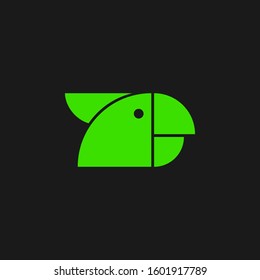 Abstract geometric shape parrot head