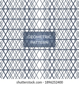 Abstract geometric shape pattern with lines. Seamless vector background. White and dark blue texture. Simple graphic design