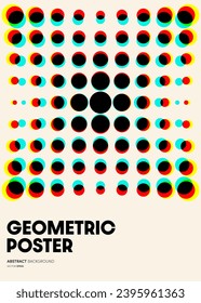 Abstract geometric shape poster template background design modern art style. Design element can be used for wallpaper, backdrop, print, magazine cover; annual report, vector illustration