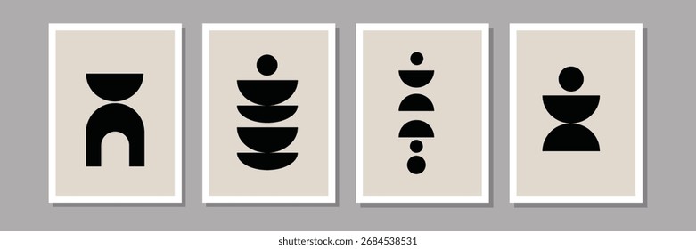 abstrakte geometrische Form Poster Wand Kunst Druck Vektorgrafik. minimaler Wandkunstsatz