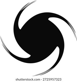 Abstrakte geometrische Form, die einem klassischen Whirlpool mit dynamischen Kurven ähnelt.