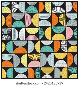 Resumen de la posición de la forma geométrica de la impresión base retro, formato de archivo vectorial de impresión sin fisuras mejor para la impresión de papel y textil, ambos lados de impresión repetida