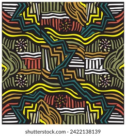 Abstract geometric shape retro base print placement, seamless print vector file format best for paper and textile printing, both side repeat print