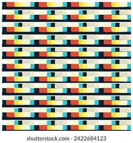 Abstract geometric shape retro base print placement, seamless print vector file format best for paper and textile printing, both side repeat print