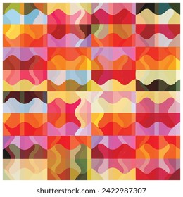 Abstract geometric shape retro base print placement, seamless print vector file format best for paper and textile printing, both side repeat print