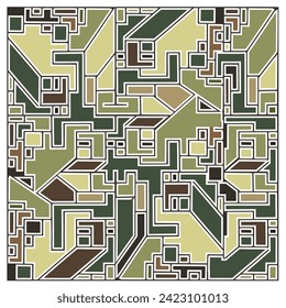 Abstract geometric shape retro base print placement, seamless print vector file format best for paper and textile printing, both side repeat print