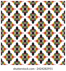 Abstract geometric shape retro base print placement, seamless print vector file format best for paper and textile printing, both side repeat print