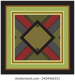 Abstrakte geometrische Form Retro Basis Schal Druckplatzierung, nahtloses Druckvektordateiformat am besten für Papier- und Textildruck, beidseitiger Wiederholungsdruck