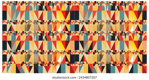 Abstract geometric shape retro base print placement, seamless print vector file format best for paper and textile printing, both side repeat print