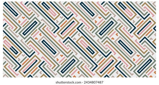 Abstract geometric shape retro base print placement, seamless print vector file format best for paper and textile printing, both side repeat print