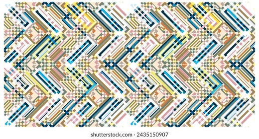 Abstract geometric shape retro base print placement, seamless print vector file format best for paper and textile printing, both side repeat print