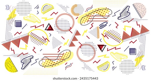 Abstract geometric shape retro base print placement, seamless print vector file format best for paper and textile printing, both side repeat print