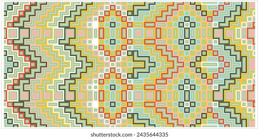 Abstract geometric shape retro base print placement, seamless print vector file format best for paper and textile printing, both side repeat print