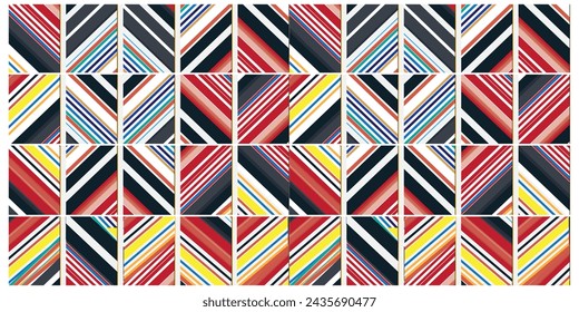 Abstract geometric shape retro base print placement, seamless print vector file format best for paper and textile printing, both side repeat print