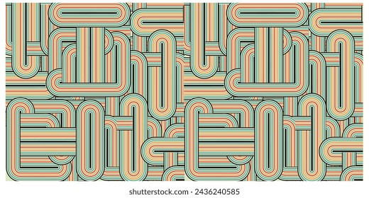 Abstract geometric shape retro base print placement, seamless print vector file format best for paper and textile printing, both side repeat print