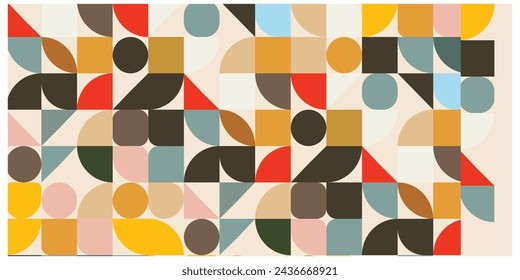 Abstract geometric shape retro base print placement, seamless print vector file format best for paper and textile printing, both side repeat print