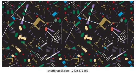 Abstract geometric shape retro base print placement, seamless print vector file format best for paper and textile printing, both side repeat print