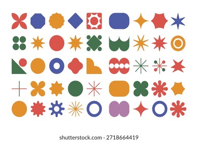 Conjunto de forma geométrica Abstractas, Elementos de Vector minimalistas modernos de mediados de siglo para el diseño de marca y logotipo