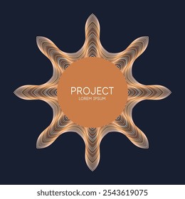 Una forma geométrica abstracta similar a un copo de nieve. Elemento de Vector decorativo para el Diseño gráfico.