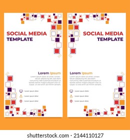 abstract geometric shape social media story template design 
