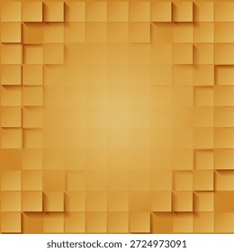 Abstrakt Geometrische Form quadratisch goldener Hintergrund. Licht und Schatten .Vektor.