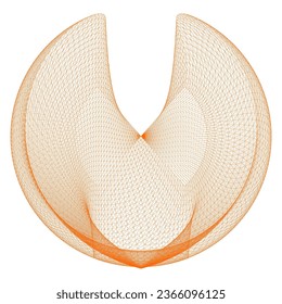 Abstract Geometric Shape Structure Vector 193. Geometrical Construction Grid for Design. Futuristic Technology Style. Orange Vector Illustration. Mathematical Concept. 