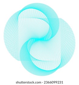 Abstract Geometric Shape Structure Vector 195. Geometrical Construction Grid for Design. Futuristic Technology Style. Cyan Vector Illustration. Mathematical Concept. 