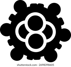 Abstract geometric shape symbolizing connection and synergy in a clean icon design vector