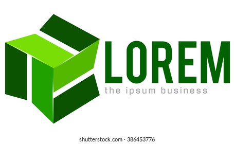 Abstract geometric shape, synergy, teamwork, vecor logo template