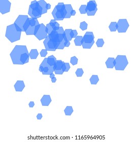 Abstract geometric shape technology background. Digital hi tech concept design. Blue hexagon shape. Medical clean background. Graphic technology template. Isolated on white. Hexagonal science backdrop