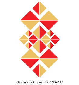 Abstrakte geometrische Form von Dreiecken in den Farben Rot und Gelb